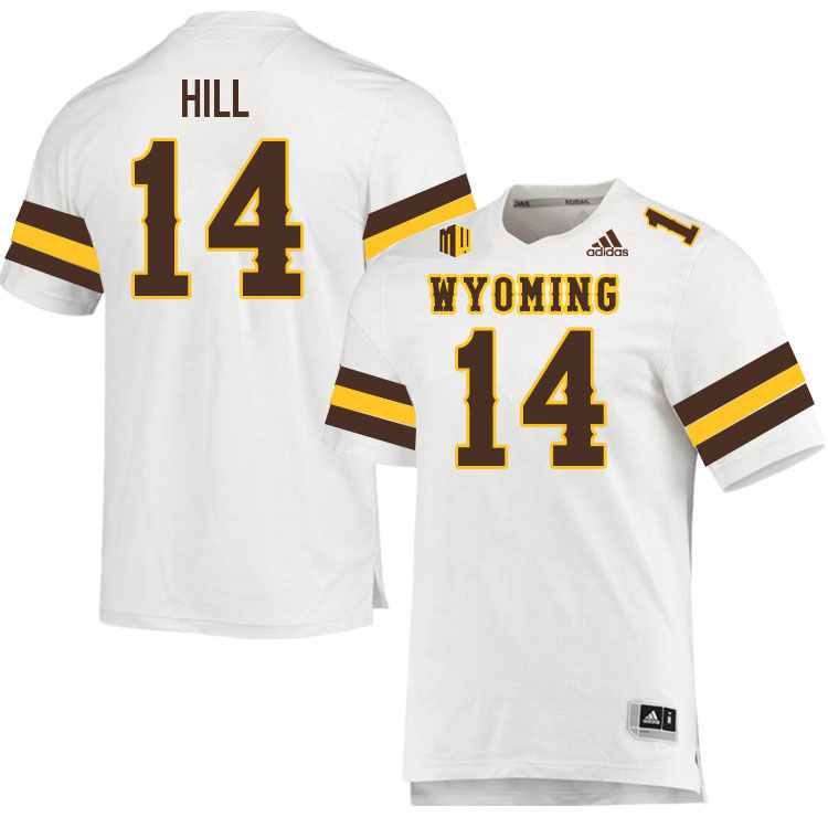 Wyoming Cowboys #14 Naz Hill College Football Jerseys Stitched Sale-White